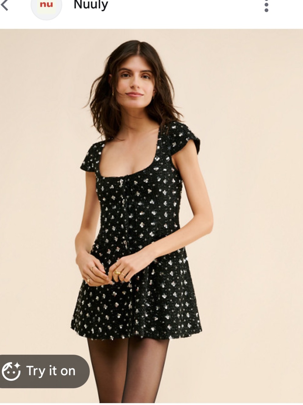 Shiloh Sequin Tweed Mini Dress - Black